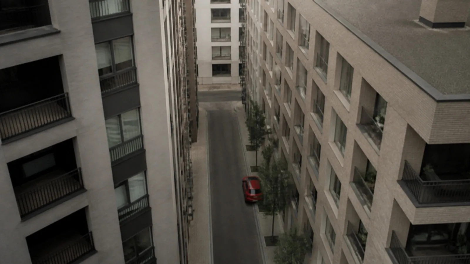Sıkışık yapılaşmış ilçede dar sokak ve bitişik apartmanlar